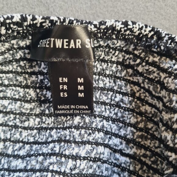 Streetwear Society Women Tie Sleeves Romper Size M Black w/ Star Print - Picture 3 of 12